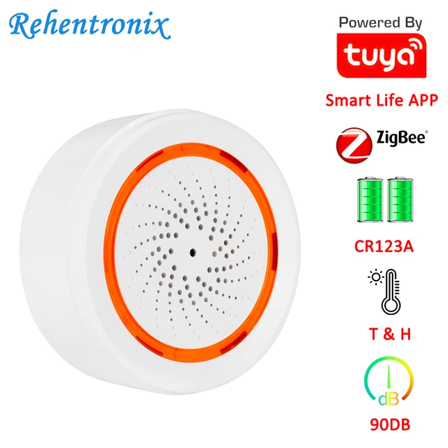 $26.87 Tuya Smart Temperature Humidity 90DB Battery Built-in Siren Alarm 3 in 1 ZigBee Sensor 90DB Sound Light Sensor