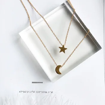 

2019 explosion models hot sexy beach stars moon multi-layer items popular alloy clavicle chain necklace women wholesale gift