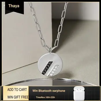 

Thaya Design Silver Street Style Silver Color Plated 18k Gold Zircon Pendant Necklace 45cm Cross Chain For Women Fine Jewelry
