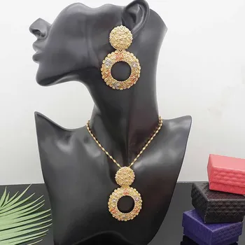 

Female Statement Earrings Big Geometric Round Earings Simple Earring Girls Exaggerated Modern Fashion Drop Hanging Jewelry Sets