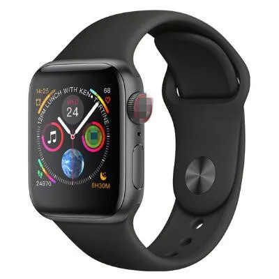 Часы 5 IWO 12 Pro Bluetooth Смарт часы 1:1 Смарт часы 44 мм чехол для Apple IOS Android телефон Smartwatch ЭКГ монитор сердечного ритма - Цвет: Черный