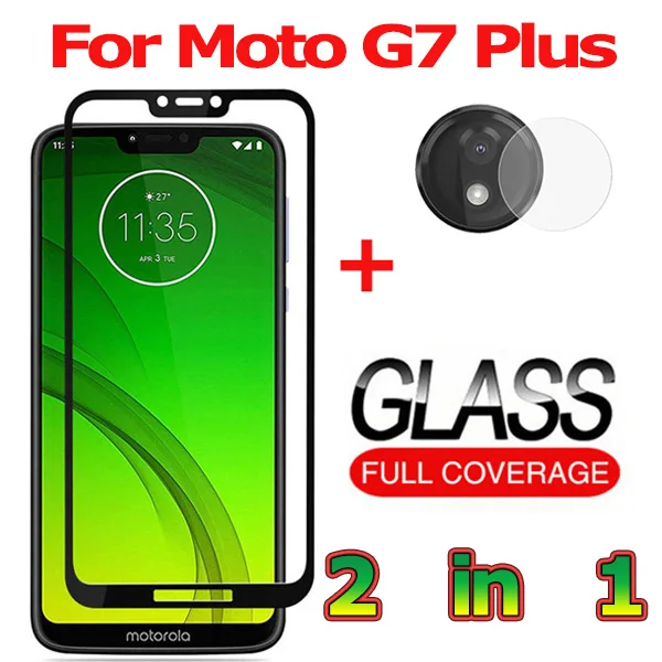 3-в-1 закаленное cтекло Motorola Moto G7 Plus G7 Power kамера cтекло Moto G7 Play защитное cтекло на Moto G7 Power закаленное стекло на Motorola Moto G7 Play защитное cтекло Moto G7 Plus стекло Motorola Moto G7 glass - Color: G7 Plus 2-in-1