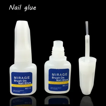 

1 Pcs 10g False Nail Glue Nail Art Decoration with Brush False Nail Gel Fast-dry Nail Makeup Tools #YL5