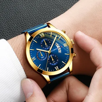 

CUENA Calendar Watch Men Classic Watch For Men 2020 Mens Watches Top Brand Luxury Automatic Date мужские часы relojes hombre New