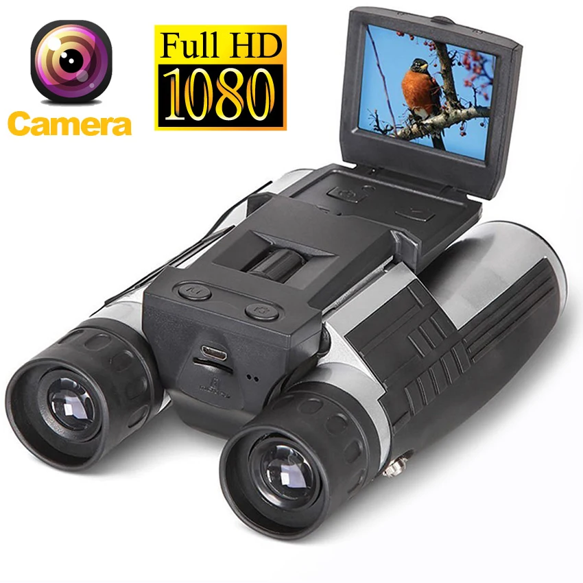 12x32 HD 1080p бинокль цифровая камера 5MP CMOS, USB бинокулярный телескоп 2,0 ''экран зум телескоп видеокамера запись видео