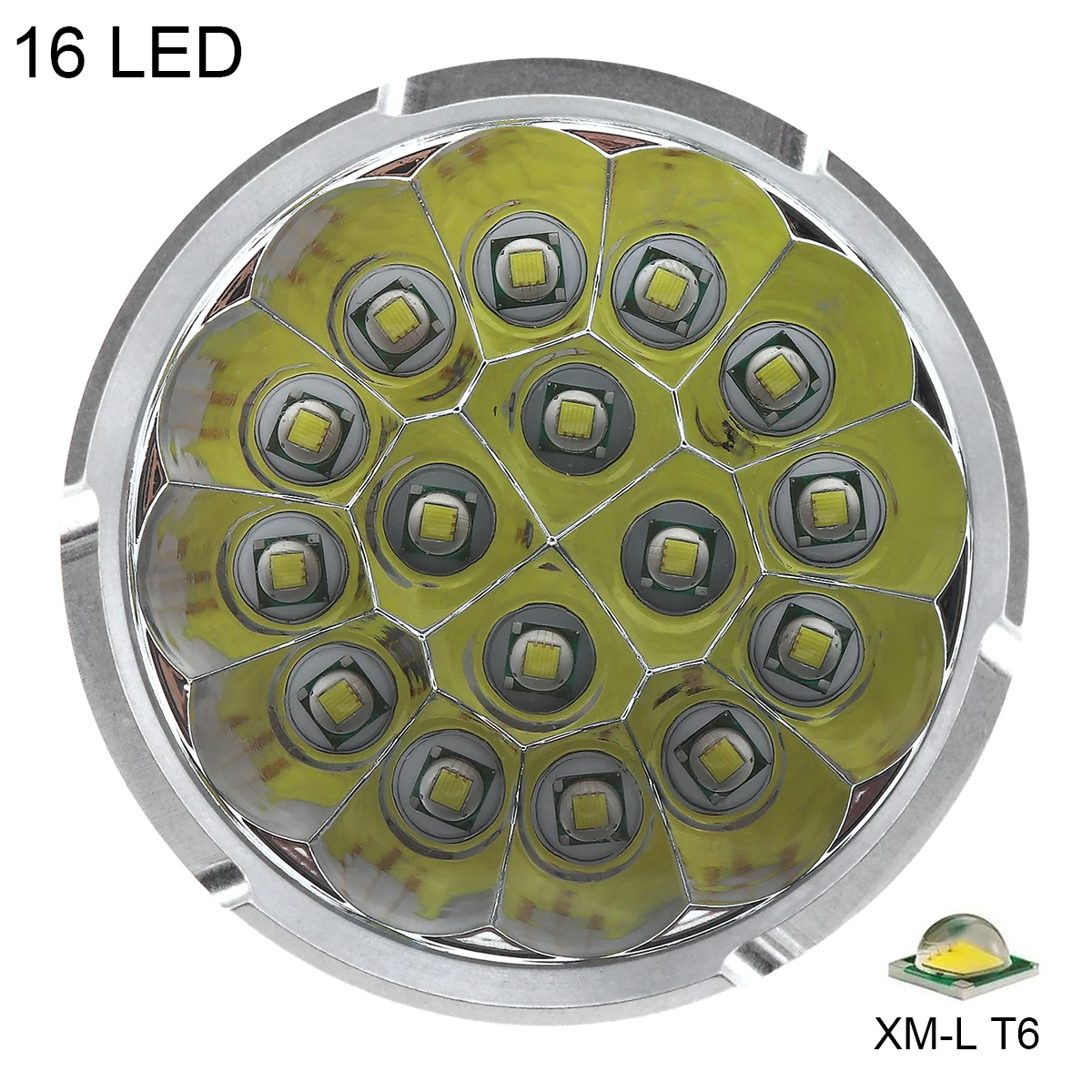 SecurityIng 16x XM-L T6 LED 4800Lumens Super Bright LED Flashlight Support 18650 Flashlights Rechargeable Mini Light for Fishing