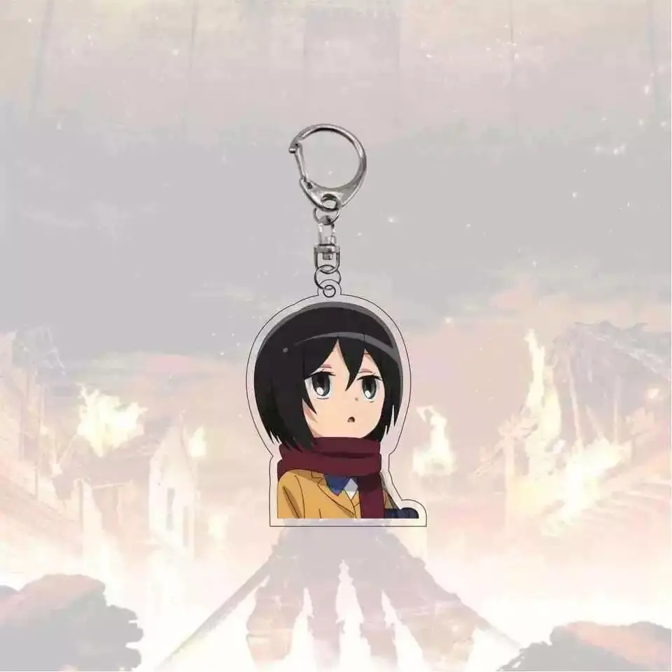 Ataque em titan anime cosplay chaveiro besta blindada colossal mandíbula  fêmea eren mikasa encantos saco pingente fãs presente - AliExpress