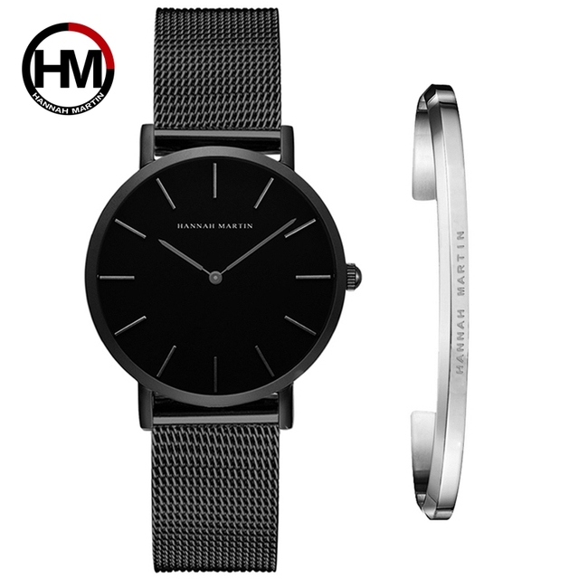 white Dial Watch Japan Quartz Simple Design Waterproof Rose Gold Stainless Steel Mesh Band Lady Watches for Women