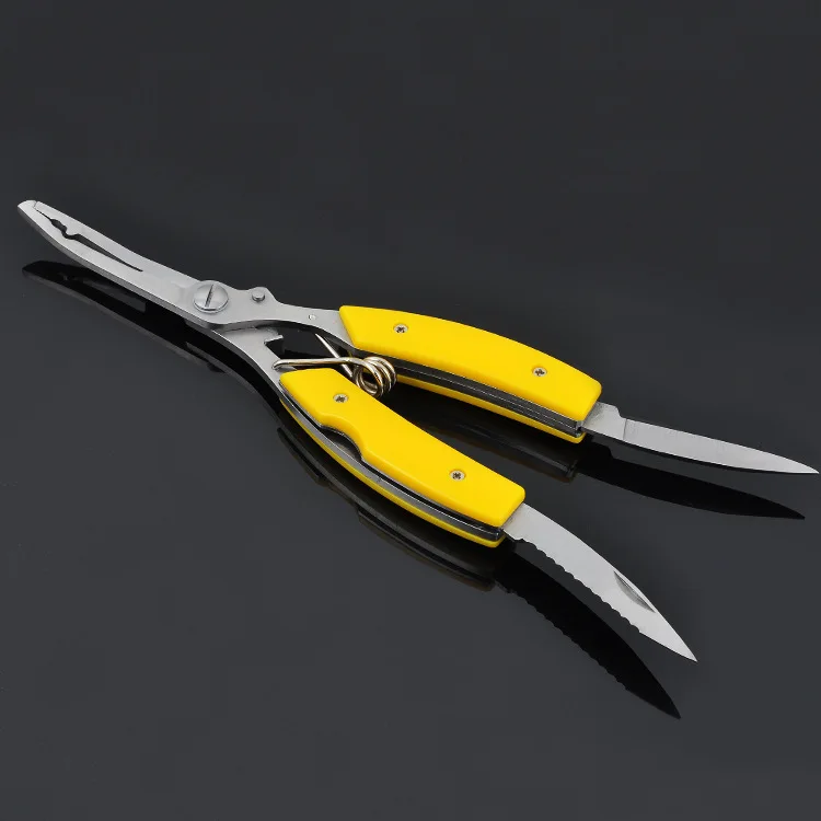 

Outdoor Stainless Steel Multi-functional with Knife Lure Fishing Pliers Angling Combined Tool Scimitar Wire Cutter Fish Grip