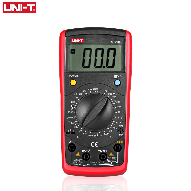 Ручной цифровой мультиметр UT39B UT39E 20A 1000V UNI T DC AC Volt тестер электрических