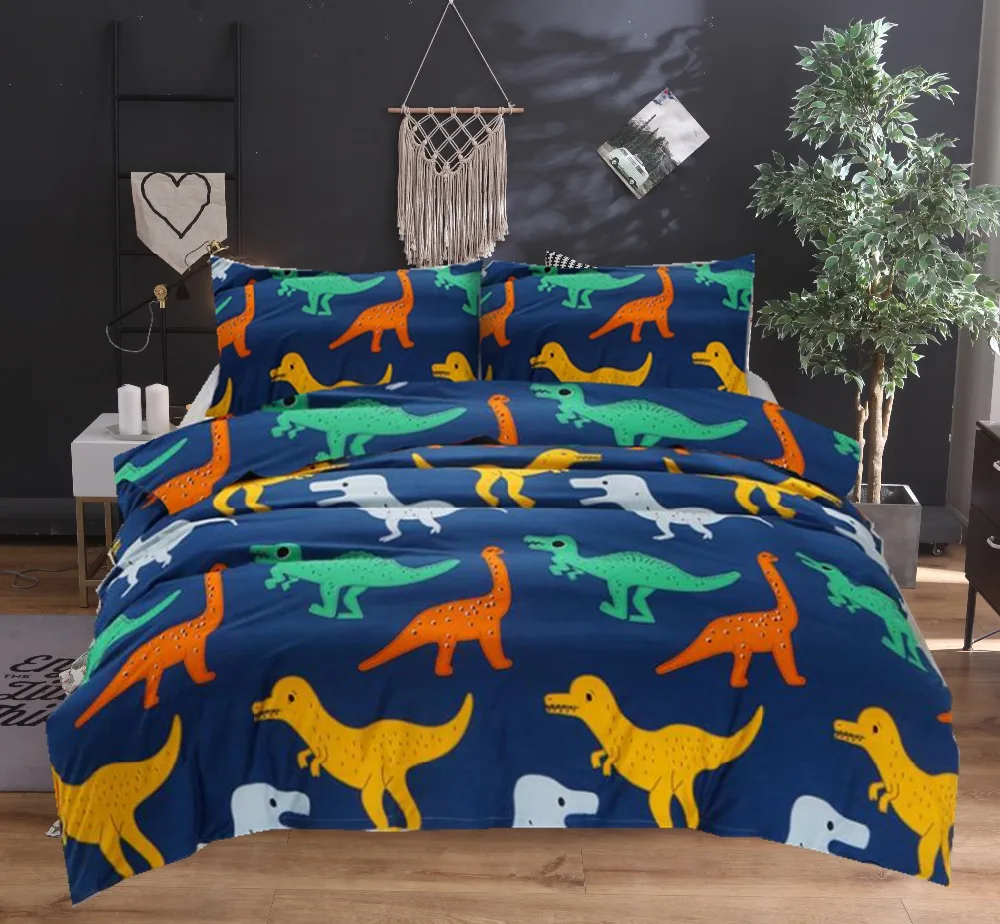 

Cartoon Printed Dinosaur Bedding Sets Duvet Cover Set 2/3pcs Bed Set Double Queen Quilt Cover Bed linen (No Sheet No Filling)