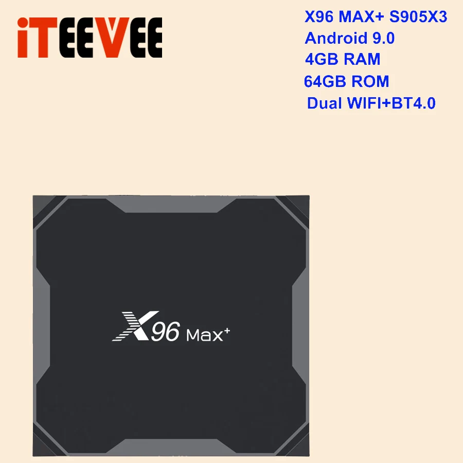 4GB 64GB X96 max plus Smart tv Box Android9.0 четырехъядерный процессор Amlogic S905X3 4 ГБ 32 ГБ 64 Гб 2,4G и 5,0G WIIF BT4.0 1000M 8K HD телеприставка Netflix - Цвет: 4GB 64GB