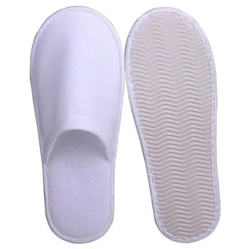 

1 Pair Disposable Slippers Brushed Velvet Cloth Non-Slip Water Ripple Sliding Bottom Pullover Soft And Comfortable