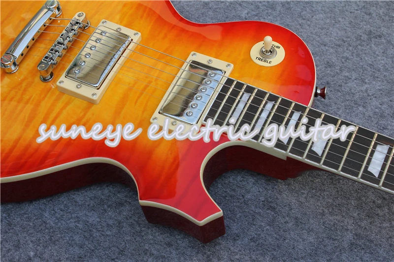 Suneye CS Cherry Sunburst Tiger Grain Finish стандартная электрогитара на заказ гитара для левшей