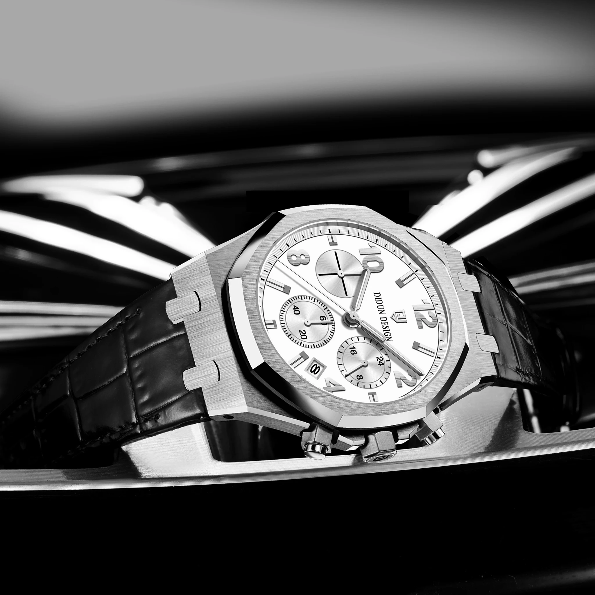 DIDUN Luxury Steel Watch Men Quartz Watch Male Business
