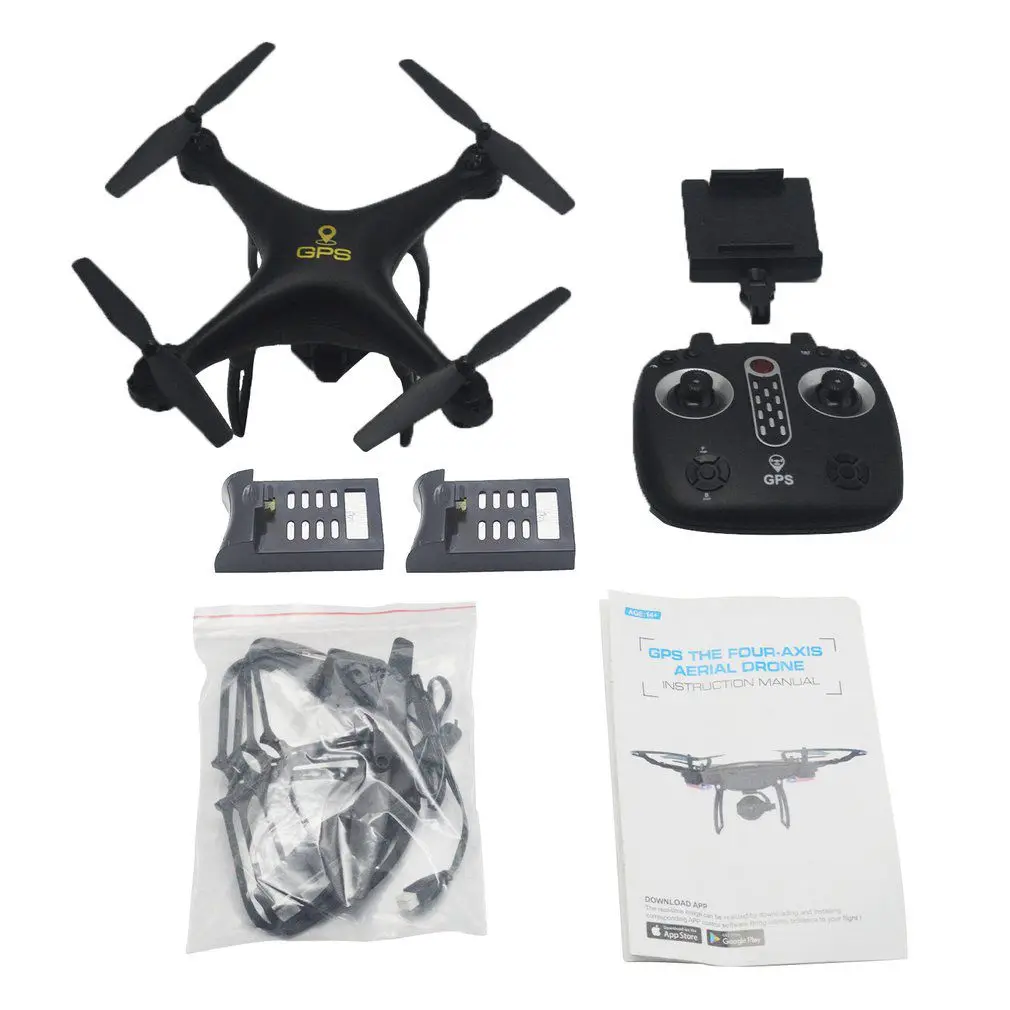 with 2 batteries LH-X25GWF Дистанционно управляемый игрушечный Дрон с 720P HD Камера Wi-Fi Управление расстояние GPS FPV 4-осевая машина светодиодный свет без головки и возвратом по нажатию одной 2/3 батарей подарок - Цвет: with 2 batteries