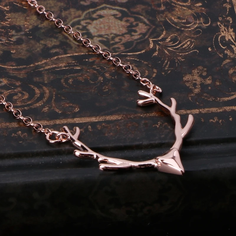 

Deer Horn Necklaces Animal Elk Skull Antler Stag Pendants Women Christmas Gift U90E