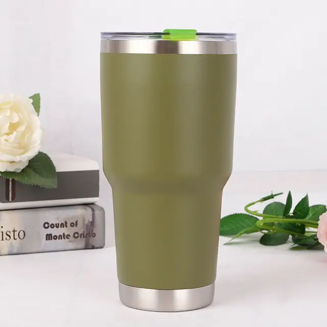30oZ 1000ml Tumbler Vacuum Double Wall Insulation Travel Coffee Mug Insulated Stainless Steel Thermal Cup Water Bottle Army Green