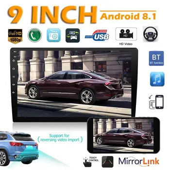 

2 DIN Car Radio Android 8.1 Car Stereo MP3 Player 9 inch 2.5D Curved Screen GPS Navigation WiFi Bluetooth FM Radio Receiver