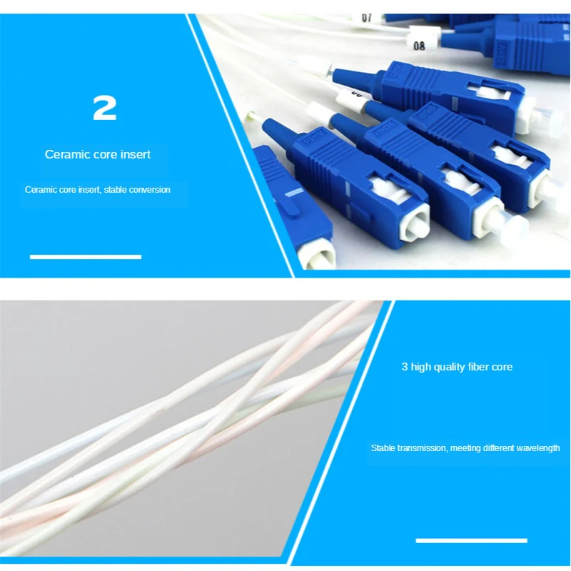 PLC микро оптический сплиттер SC/UPC 0.9 SM стальной трубный делитель 1fen