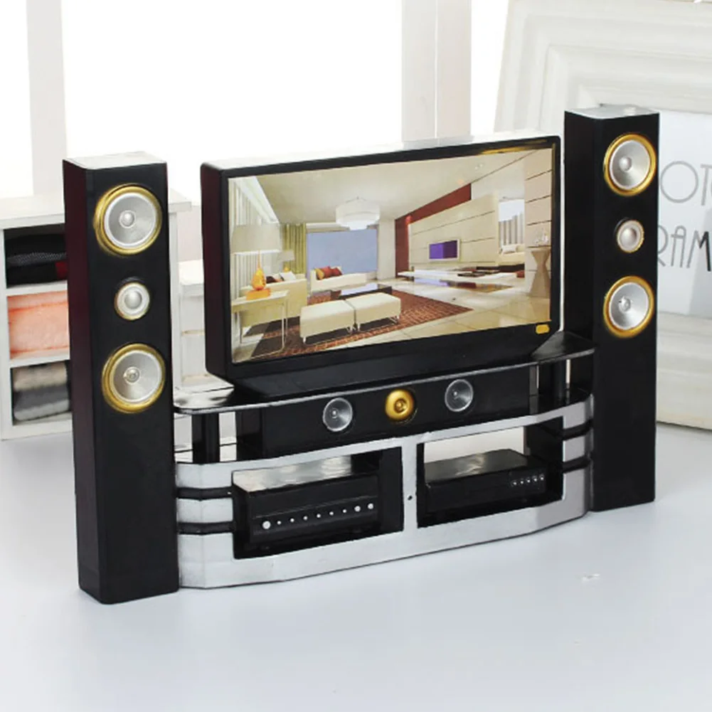 

Crafts Living Room Dolls House Decorative Miniature TV Accessory Warm Atmosphere Smooth Plastic Eco-friendly Simulation Model