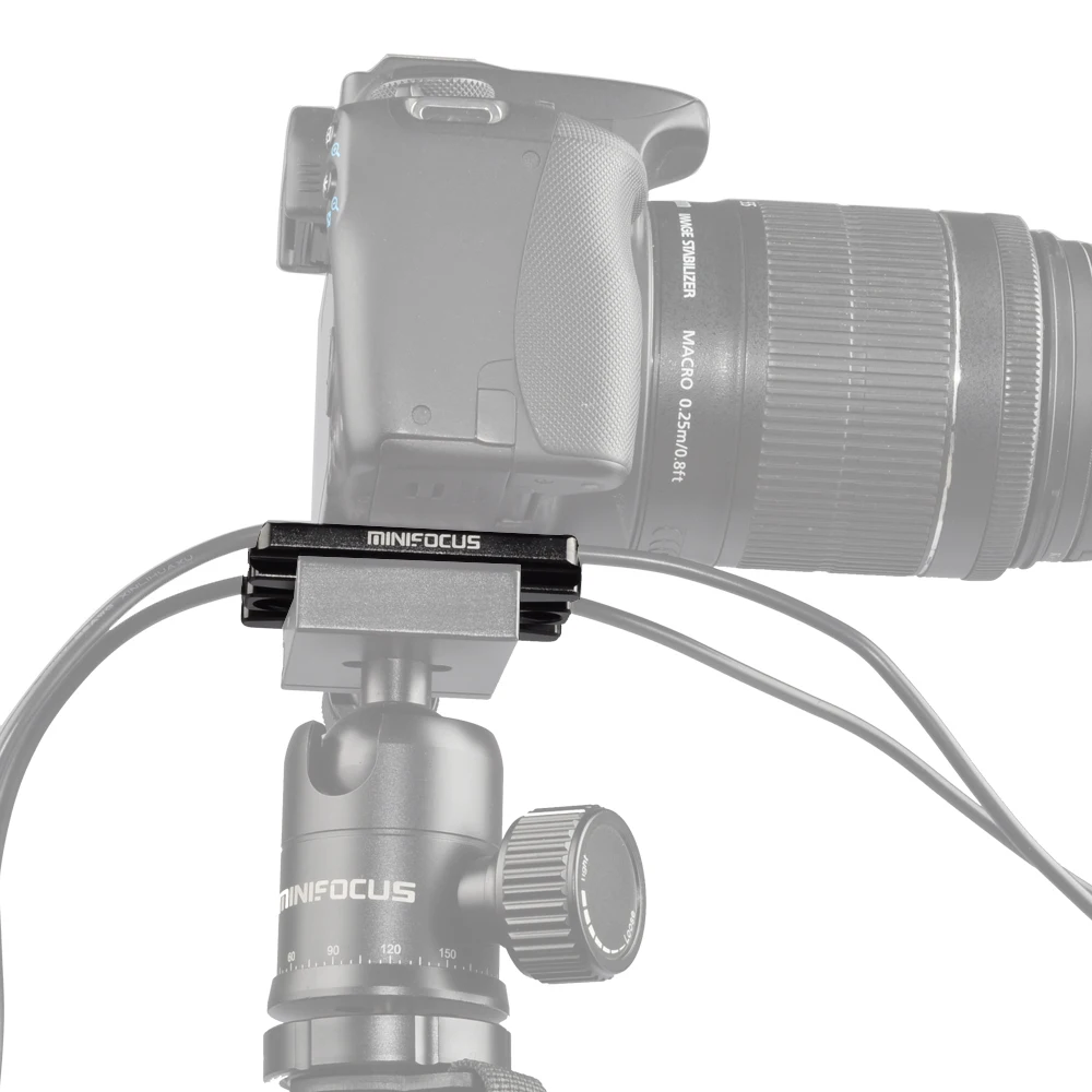 

DSLR Camera Quick Release Plate Cable Clamp Tether USB HDMI Power Cable Lock Clip Protector for Tripod ball head