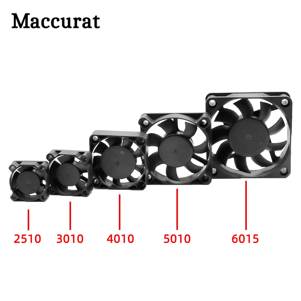 Onderdelen-ventilador de refrigeración para impresora 3D, extrusora de 2 pines, Enfriador de corriente continua, Deel Zwart, ventiladores de plástico, 5015/4010/4020/3010, 12v/24v