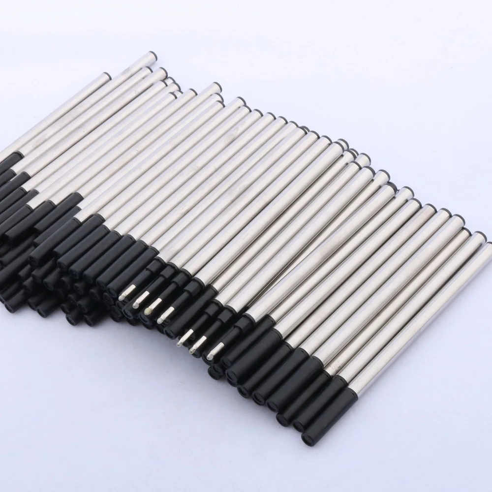 Jinhao 롤러 볼 펜 리필 100 개, 오피스 메탈 블랙