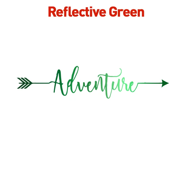 Fashion 126X28cm Adventure Frase Carbon Sticker Car Both Body Arrow Quote Stickers Decal Car Wrap Vinyl Film Car Accessories Reflective Green
