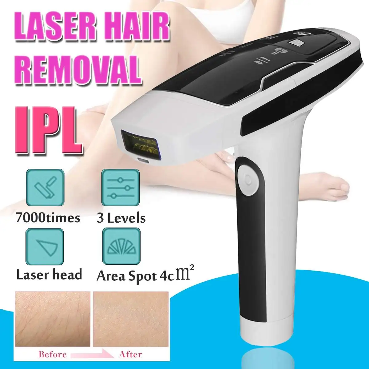

Luckyfine IPL Laser Hair Removal Machine Laser Epilator Hair Removal Permanent Bikini Trimmer Electric depilador a Laser
