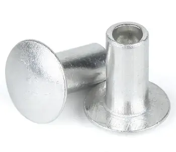 

[M2 M2.5 M3 M4 M5 M6] Aluminum Round Flat Button Truss Head Half Semi Hollow Rivet GB873