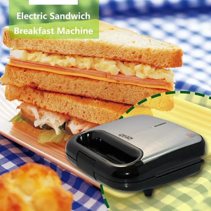 

750W Household Electric Sandwich Maker Automatic Breakfast Waffle Maker Kitchen Tool Bread Cooking Machine 220-240V