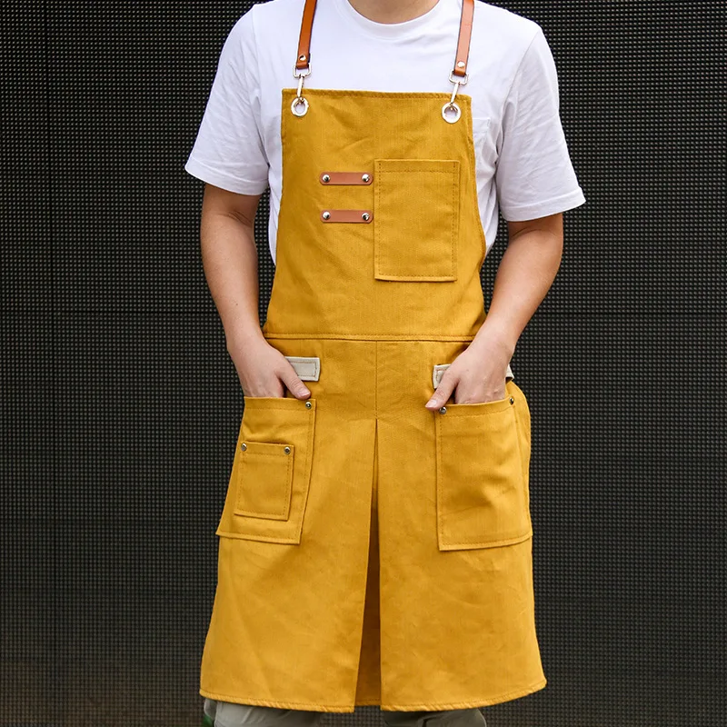 Waterproof Oil-Proof Denim Apron Stain-Resistant with Two Pockets for Kitchen Baking Cooking Hairdresser Florist Chef Bib Aprons | Дом и сад