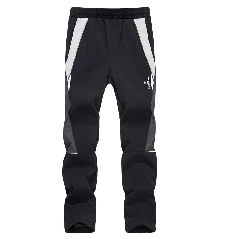 QUESHARK Men Women Thicked Warm Fleece Cycling Pants Windproof Waterproof MTB Road Bike Bicycle Camping Trekking Trousers