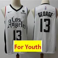 Молодежная коллекция года, сезон, Мужская трикотажная одежда с изображением Вильямса Лос-Анжелеса#13 Пола Джорджа#2 Kawhi Leonard Kids Stitch