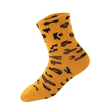 Леопардовые носки, детские носки средней длины без пятки, утолщенные хлопковые носки для малышей на осень и зиму