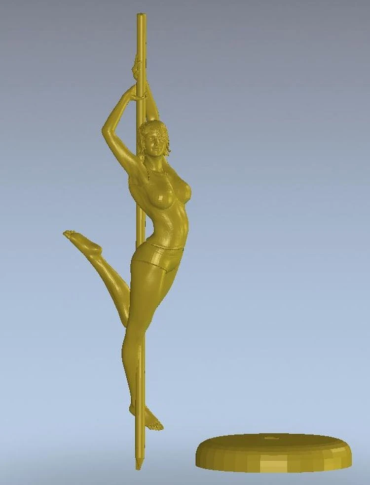 3d model relief for cnc or 3D printers in STL file format statue dancer wood pellet maker