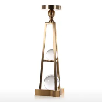 

Tooarts Crystal Ball Candlestick Concise and Modern Geometric Modeling Base Candlelight Dinner Table Ornament Decoration