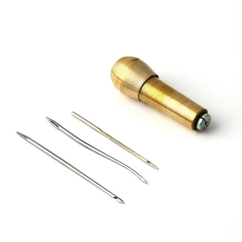 

2017 New Copper Handle Leather Tent Canvas Sewing Awl Hand Stitcher Taper Leathercraft Needle Kit Tool for Beauty Tool LESHP 36g