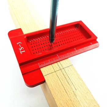 

Alloy Steel Precision Woodworking Scribe Mark Line Gauge T-Type Ruler Miter Inch Gauge Measuring Gauging Carpenter