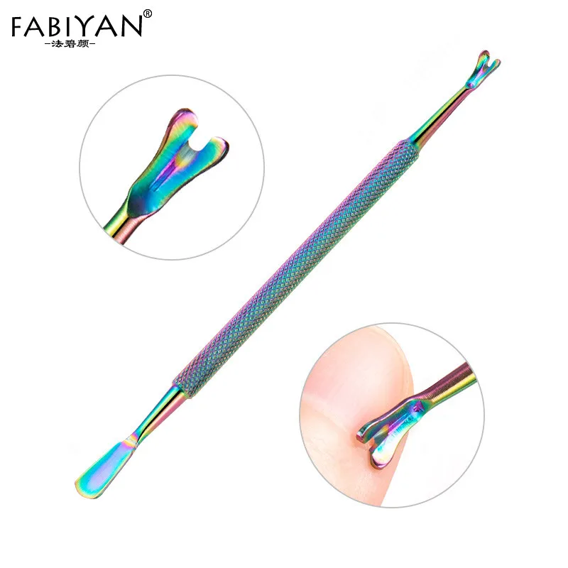 Double Sided Finger Dead Skin Push Cuticle Pusher Remover Spoon Trimmer Nail Art Manicure Pedicure Tool Stainless Steel