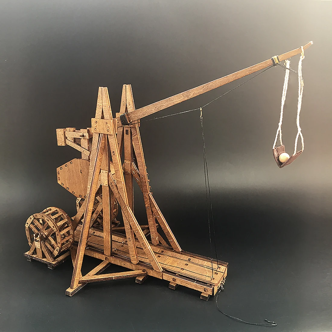 DIY старинная колесница модель осадная машина деревянная 3d головоломка модель деревянная игрушка деревянные пазлы для детей-противовес требушет