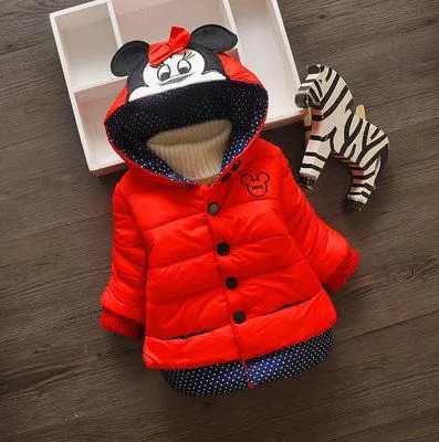 H28-Red Одежда из хлопка для девочек; коллекция года; зимняя хлопковая одежда для малышей с леопардовым принтом; толстый шерстяной свитер; теплая куртка; детская Защитная куртка - Цвет: H28-Red