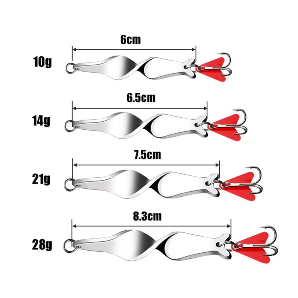 Уличная ложка рыболовная приманка серебристая металлическая искусственная наживка для рыбалки Спиннер наживка Тройной крюк жесткая приманка Рыболовная Снасть аксессуары для рыбы