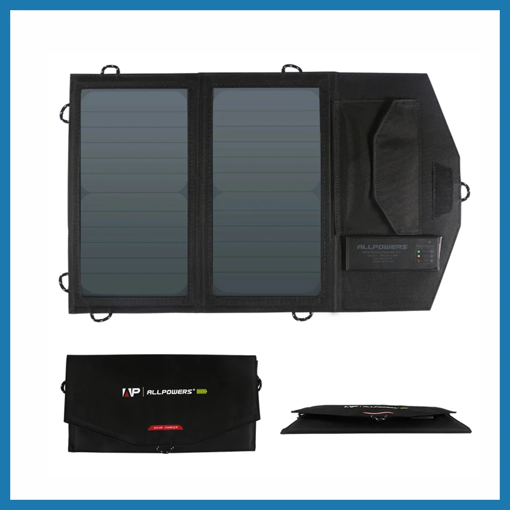 

Portable Solar Charger 14W Dual USB Solar Battery Charger Built-in Rechargeable Lithium Battery Charging Cell Phones