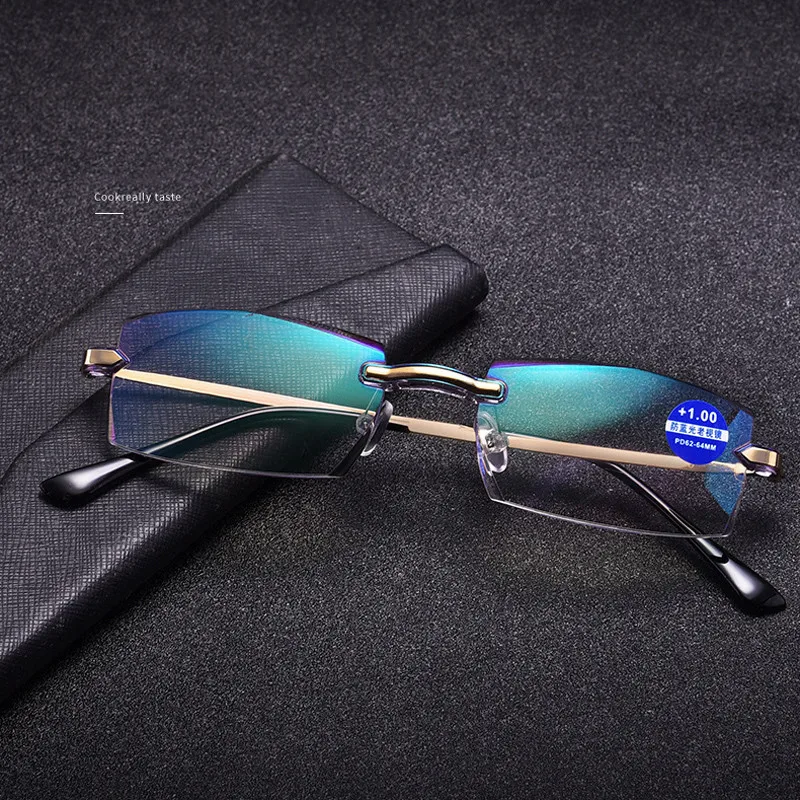 

Seemfly -1.0 1.5 2.0 2.5 3.0 3.5 4.0 Finished Myopia Glasses Anti Blue Light Rimless Eyeglasses Women Men Short Sighted Eyewear