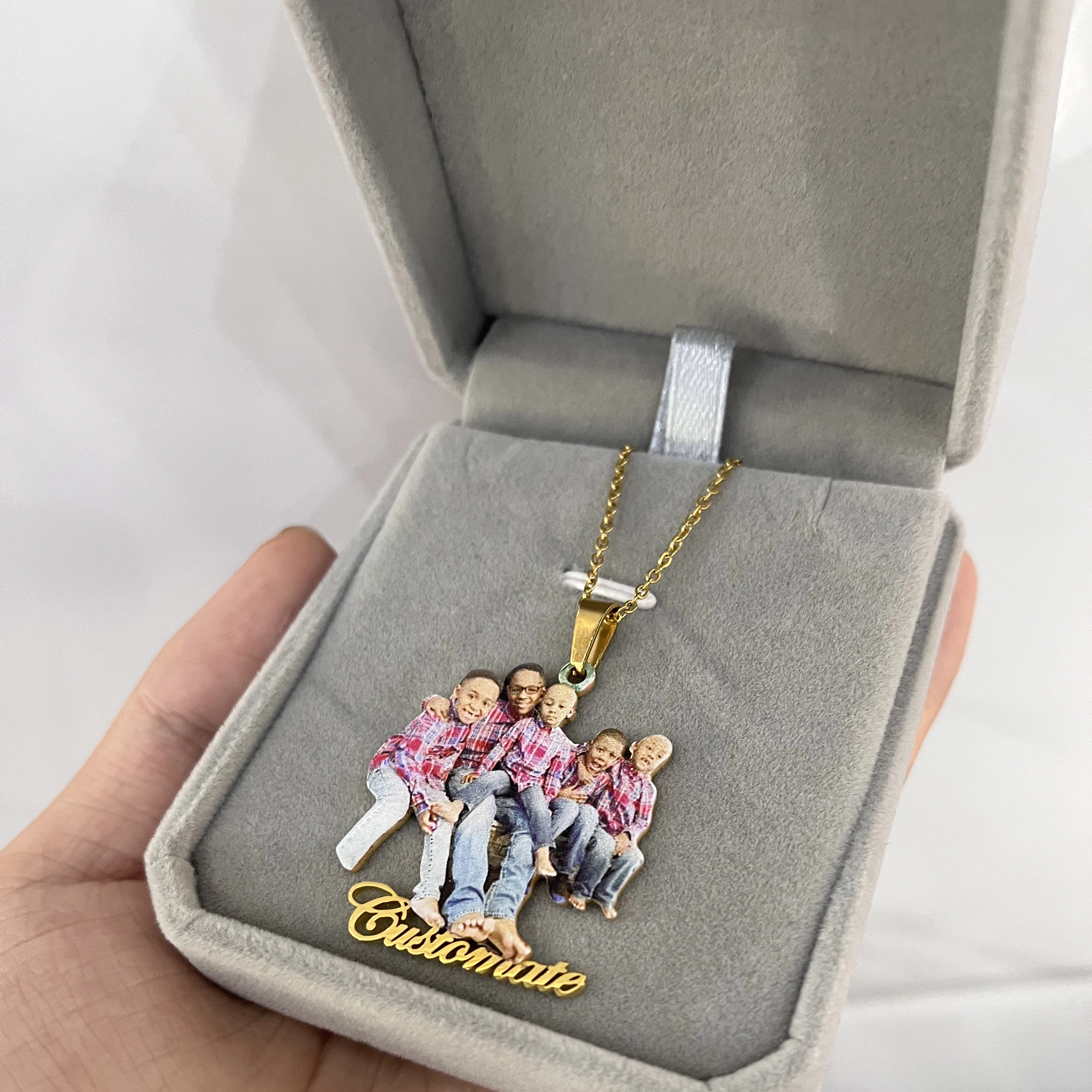 Custom Photo Necklace Custom Picture Nameplate Pendant Personalized Necklaces for Kids Custom Memory Jewelry for Family Gifts private order personality mother s bracelet picture customization baby child dad mom brothers sisters handmade family photo