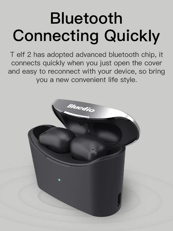 Bluetooth наушники TWS беспроводные наушники Bluedio T-elf 2 Водонепроницаемая Спортивная гарнитура беспроводные наушники в ухо с зарядным устройством