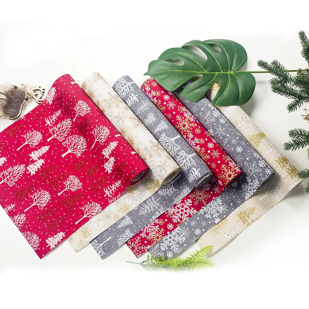 

270*30CM Christmas Tree Snowflake Pattern Tablecloth Table Flag Placemat Christmas Holidays Decorations Table Runner for Party