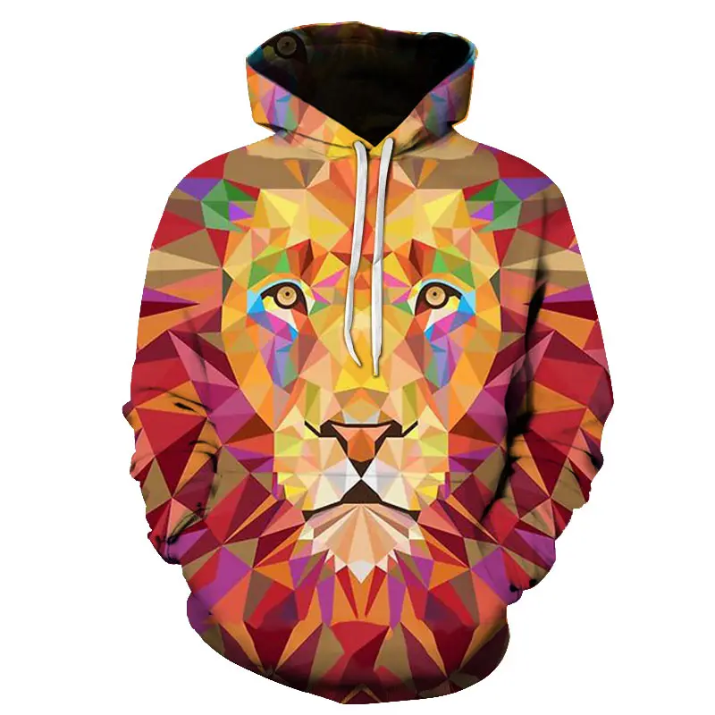 

2019 Hot Sale Fashion Hoodies Animals Dots Lion 3D Printed Men/Women Hoodie Men Sweatshirt Men Streetwear Male Hooded Mantle